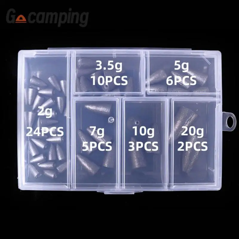 

50 Pieces Of Luya Lead Pendant Set Sea Fishing Wholesale Fishing Pendant Fishing Matching Luya 2g 3.5g 7g 10g Bullet Lead Set