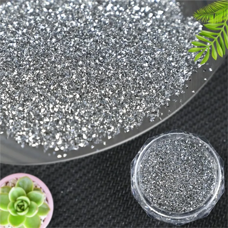 

1 Jar Diamond Glitter Powder Shiny Sparkle Silver Reflective Chrome Pigment Nail Powder Dust Manicure DIY Glitter Decoration #3g