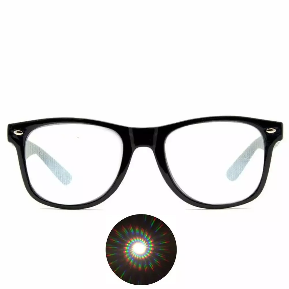 

NewPremium Spiral Diffraction 3D Prism Raves Glasses Plastic For Fireworks Display Laser Shows,Rainbow Gratings Glasses Spirals