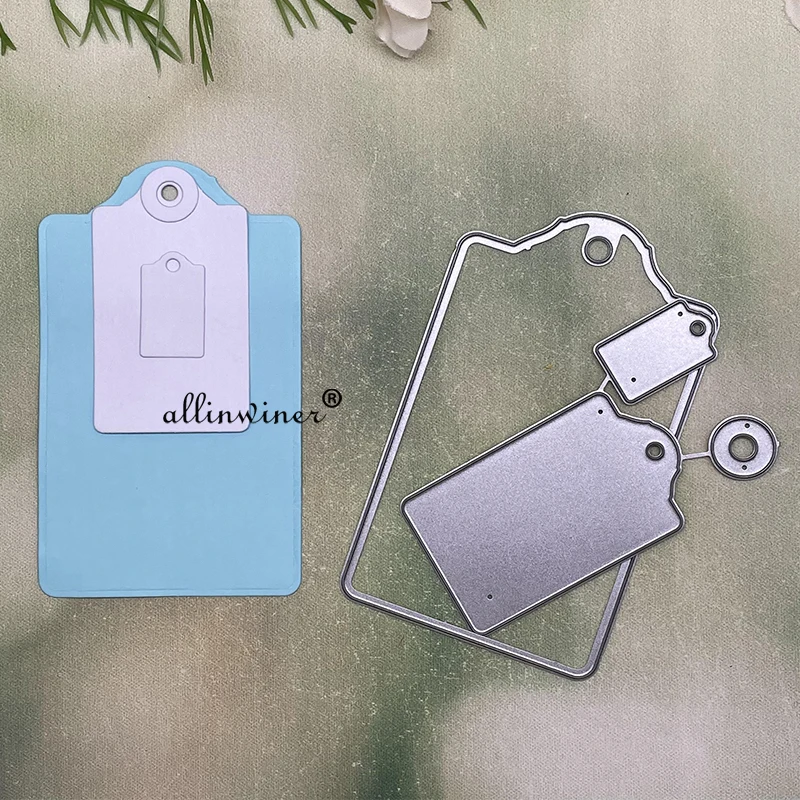

4Pcs Rectangular tag Metal Cutting Dies Stencils Die Cut for DIY Scrapbooking Album Paper Card Embossing