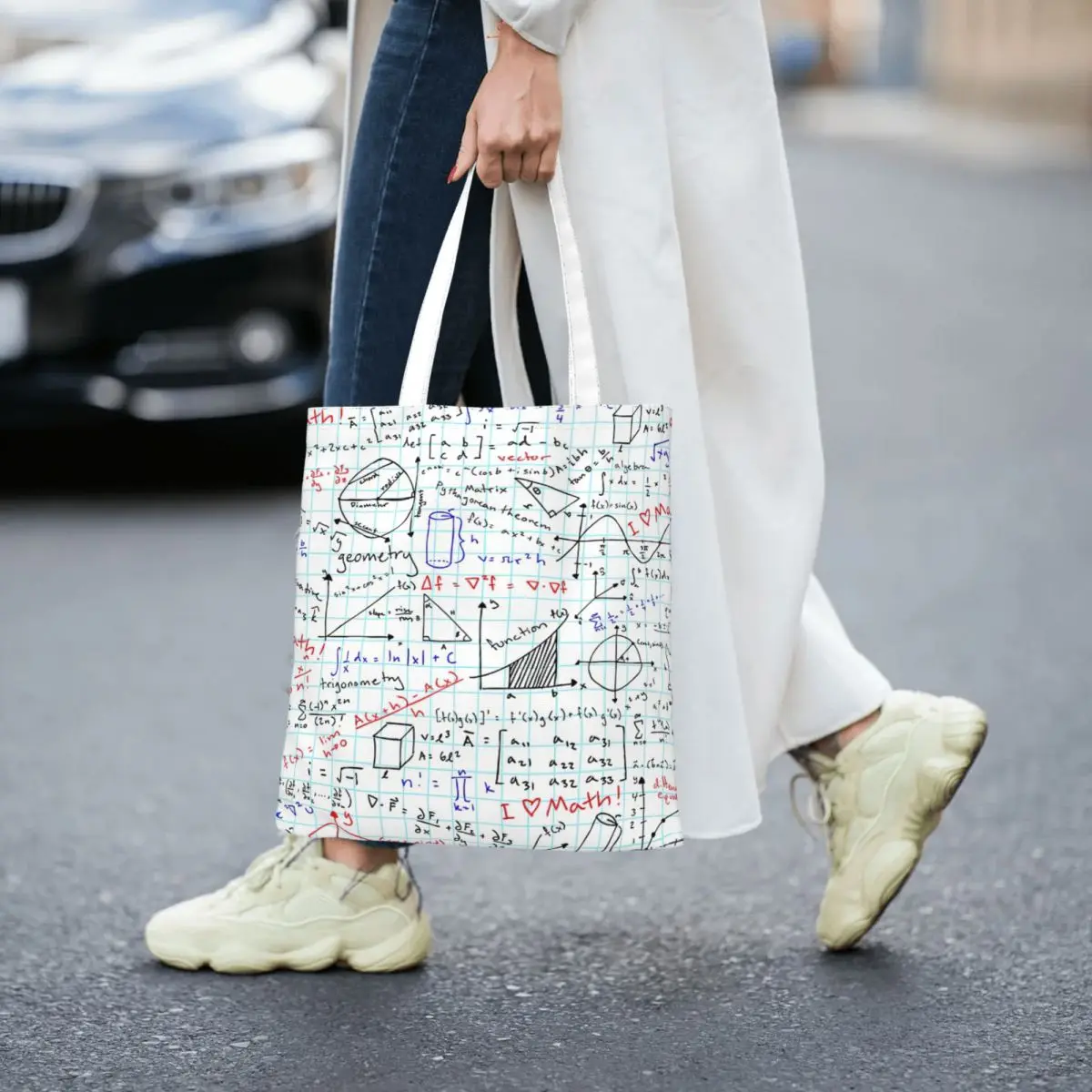 

Math Homework Women Canvas Handbag Large Capacity Shopper Bag Tote Bag withSmall Shoulder Bag