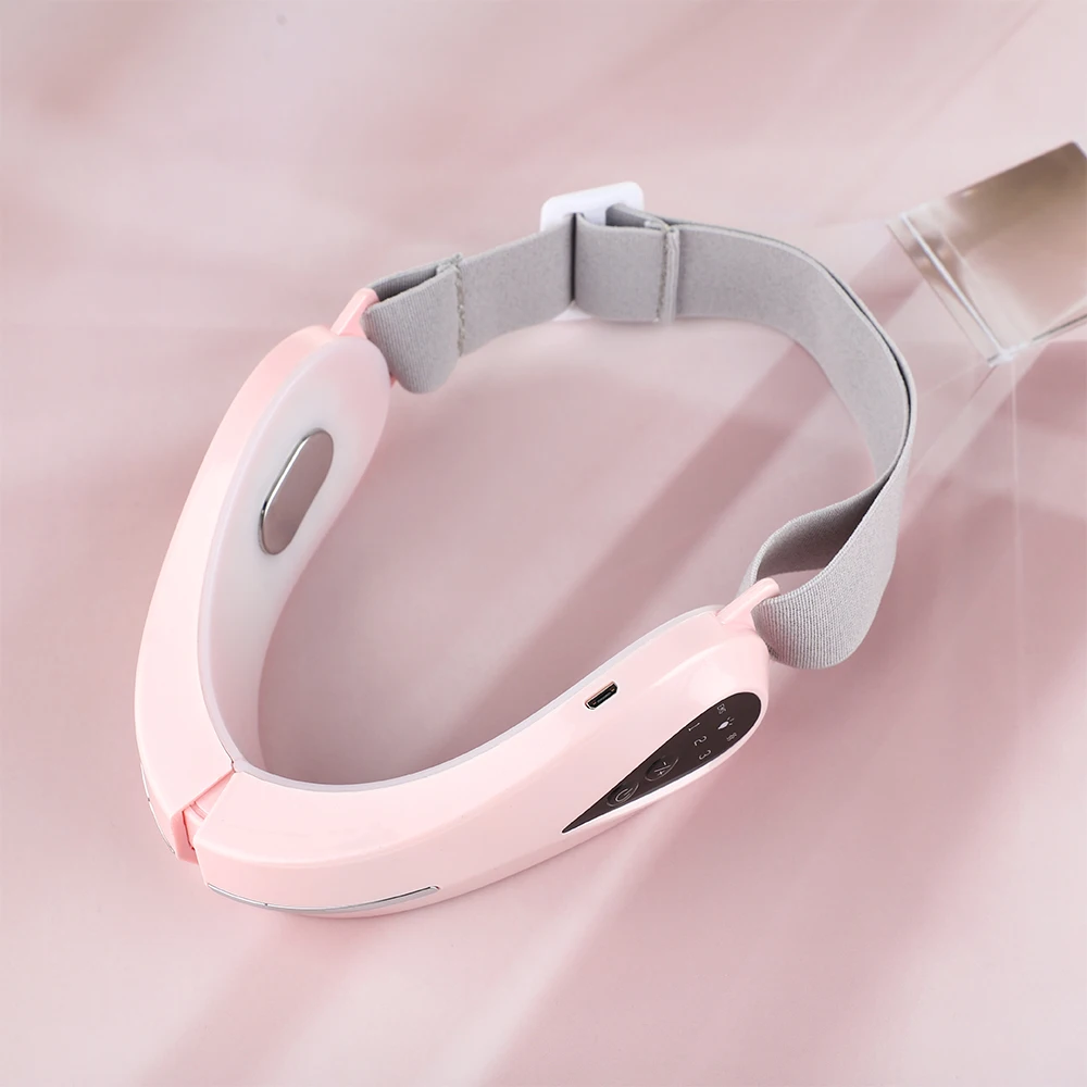 

V-образный Массажер для лица, подтягивающий пояс с красным и синим светом, вибрирующий массажер для похудения, устройство для подтяжки лица, уменьшение двойного подбородка