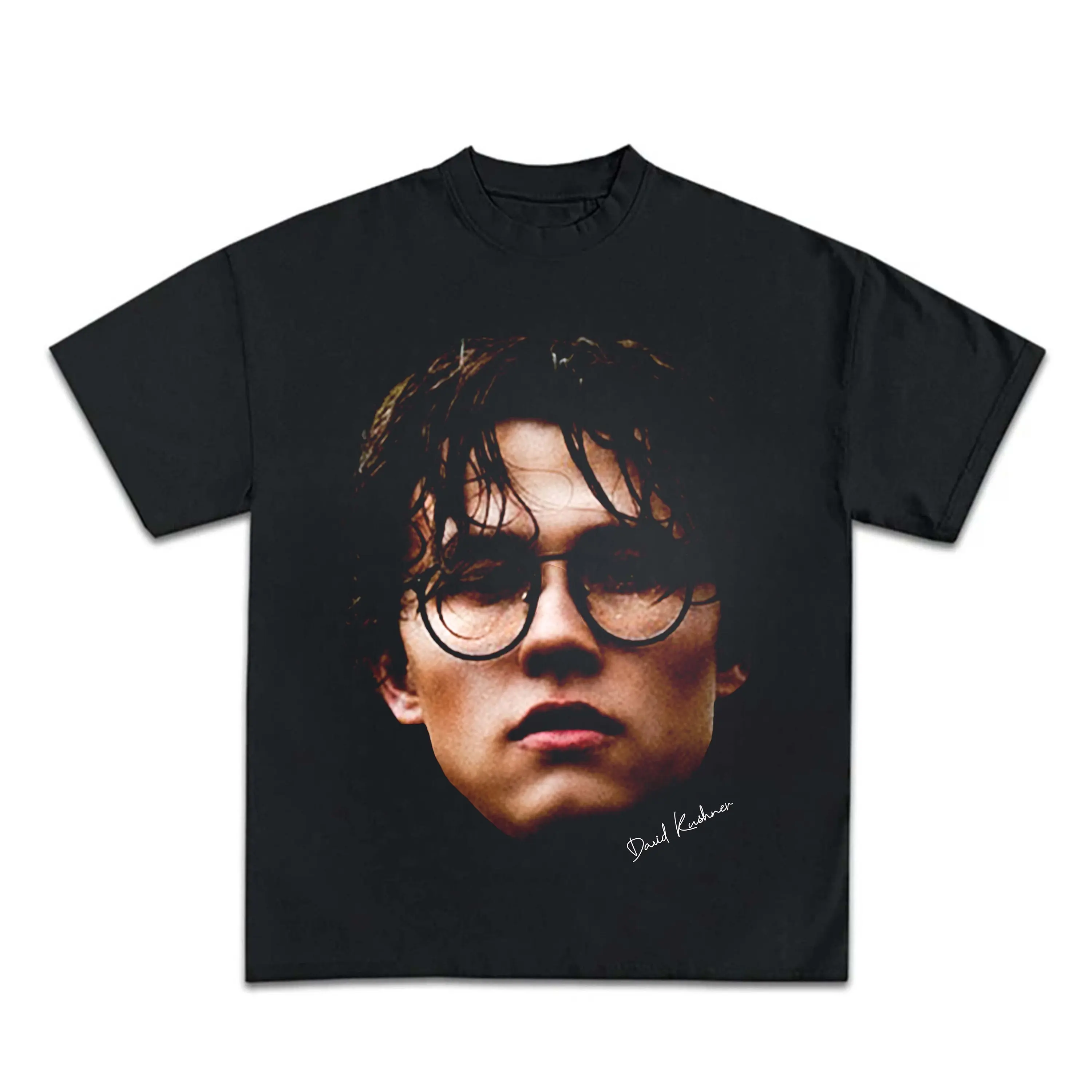 Давид кушне унисекс футболка с рисунком лица Футболка в стиле хип-хоп