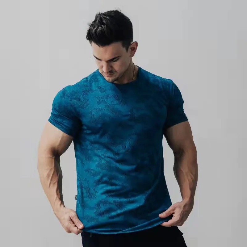 

Outdoor Sports Men T-Shirts Camouflage Quick Dry O Neck Short Sleeve Tops Shirt M-3XL Breathable Camo Fitness Workout T Shirt