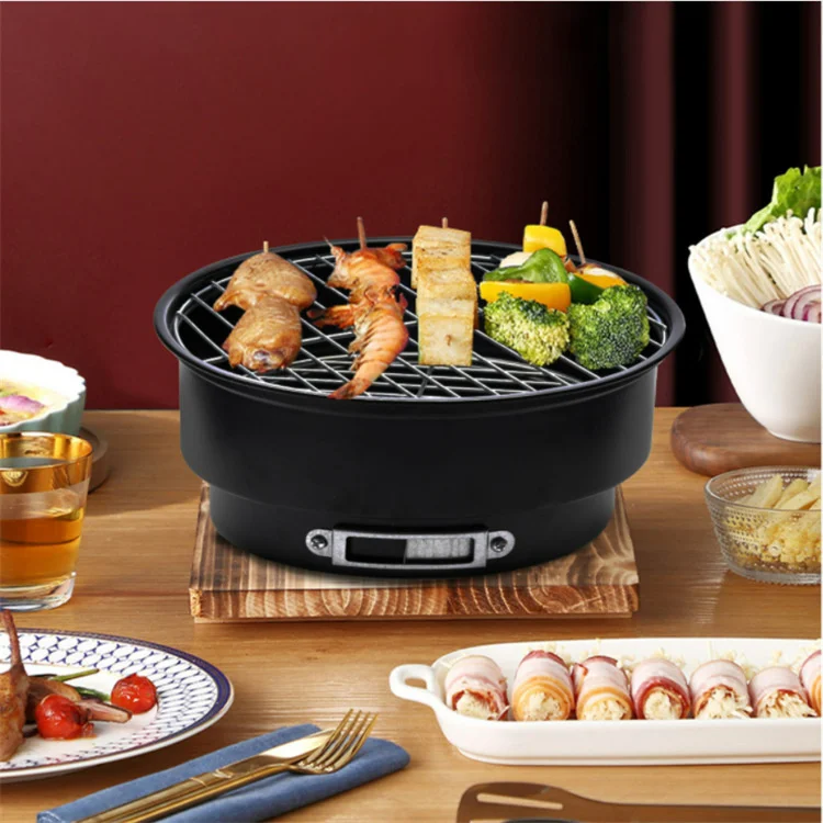 portable grill for bbq round stainless steel bbq stove mini camping wood and charcoal barbecues grill bbq grill barbecue grill free global shipping