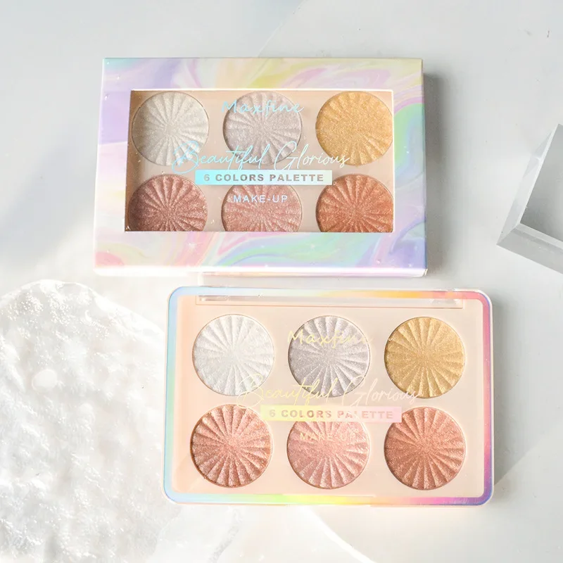 MAXFINE 6-цветные многофункциональные румяна водостойкая стойкая пудра для