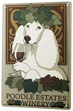 

Plaque Veterinary Practice Poodle Tin Sign Metal Plate Decoration Sign for Family Bedroom Living Room Decoration Sign 12*8 Inch