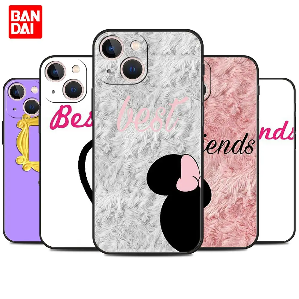 

My Best Friend Friends Case for iPhone 13 12 11 X XS Pro Max 6 6s 7 8 Plus SE XR 12pro 13pro Mini Cover Style Black Silicone