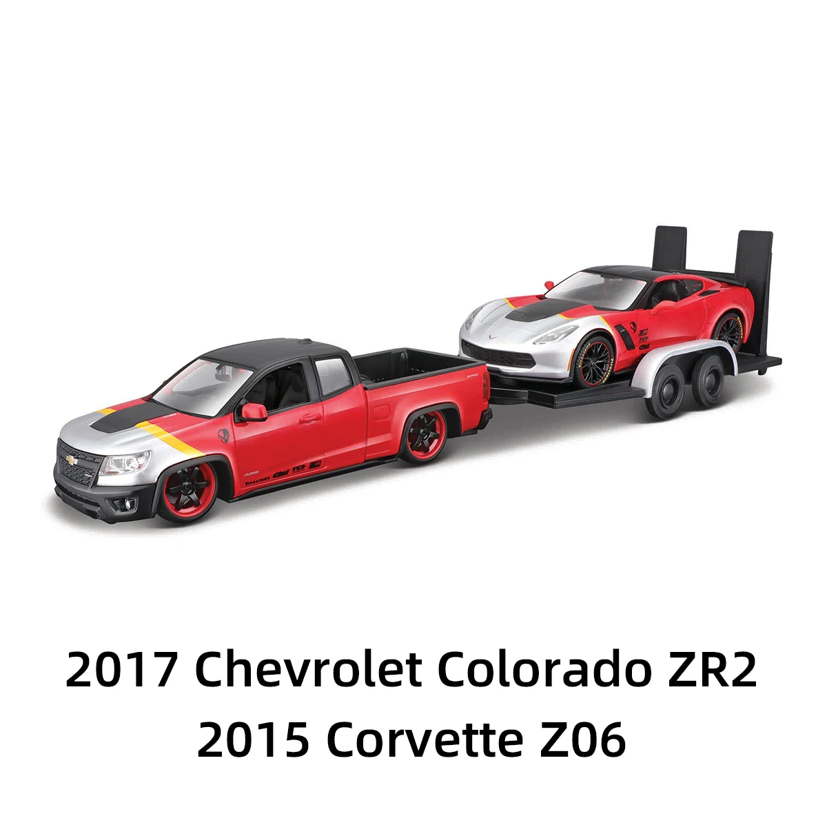 

Maisto 1:24 2017 Chevrolet Colorado ZR2 & 2015 Corvette Z06 Static Die Cast Vehicles Collectible Model Sports Car Toys