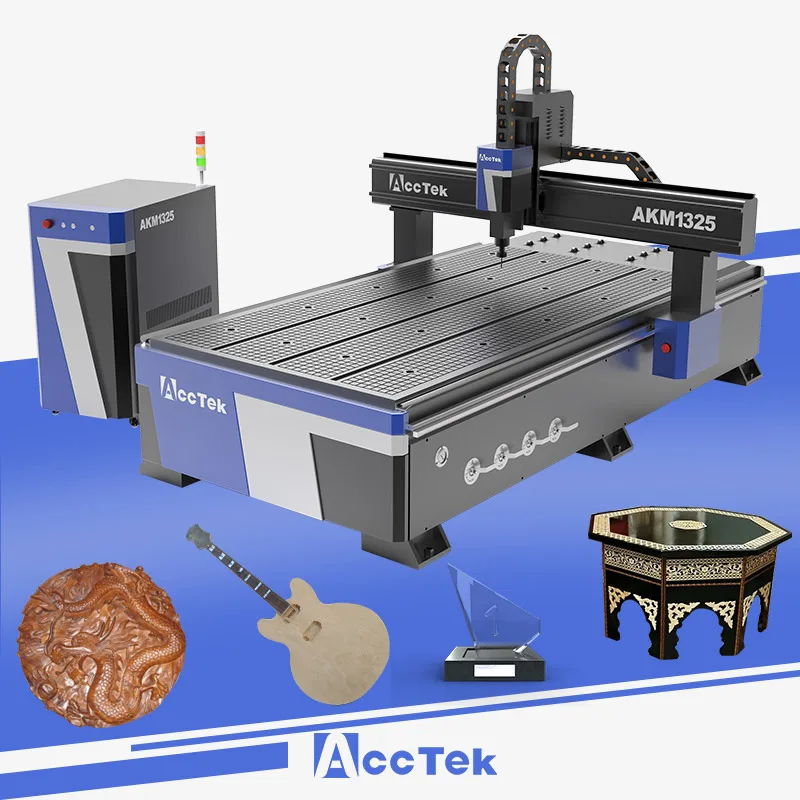 

China Acctek aluminum cnc engraving wood Carving machinery 3d woodworking machinery 3 axis 1325 wood cnc router 1325