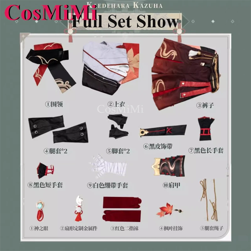 CosMiMi Game Genshin Impact Kaedehara Kazuha Косплей Костюм Модная красивая боевая форма