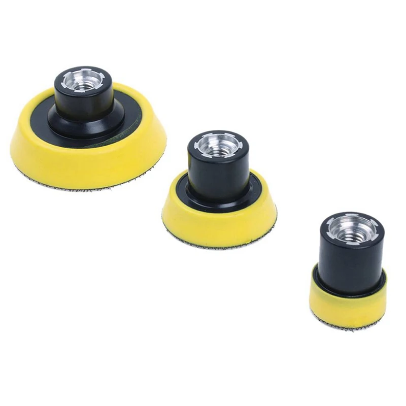 9Pcs M10 Air Angle Grinder Polish Pad Kit 1 2 3 Inch Hoop And Loop Backed Panel Backing Pads Fits Sanding Disc Sander