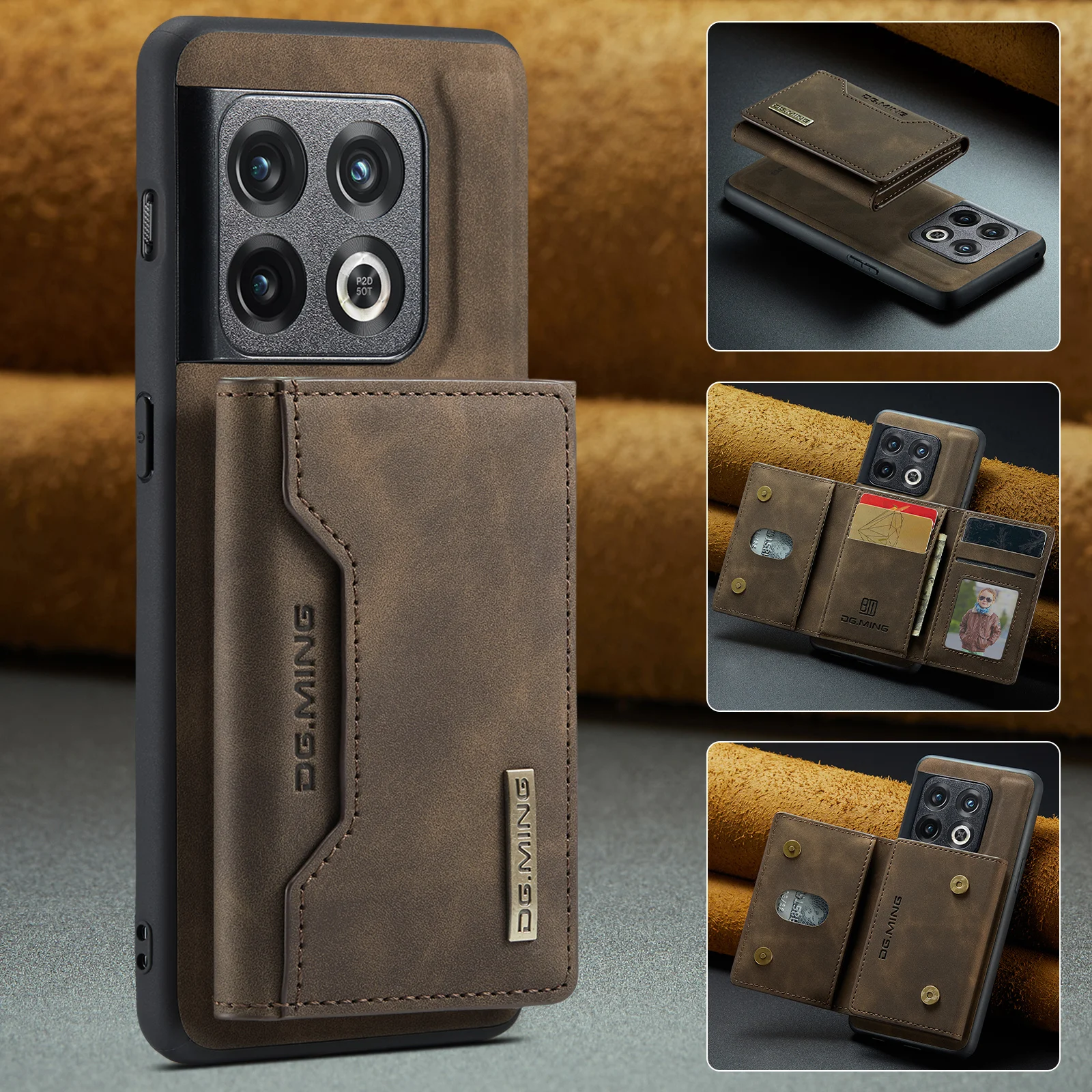 

Luxury Leather Wallet Detachable Card Bag Case for Oneplus Nord 2 Case One Plus 10 Pro 10R 9 ACE 9R Skin Flip Cover Capa Coque