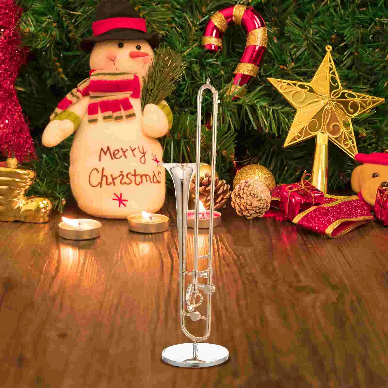 Модель тромбона мини-музыкальный инструмент небольшой декор украшение для