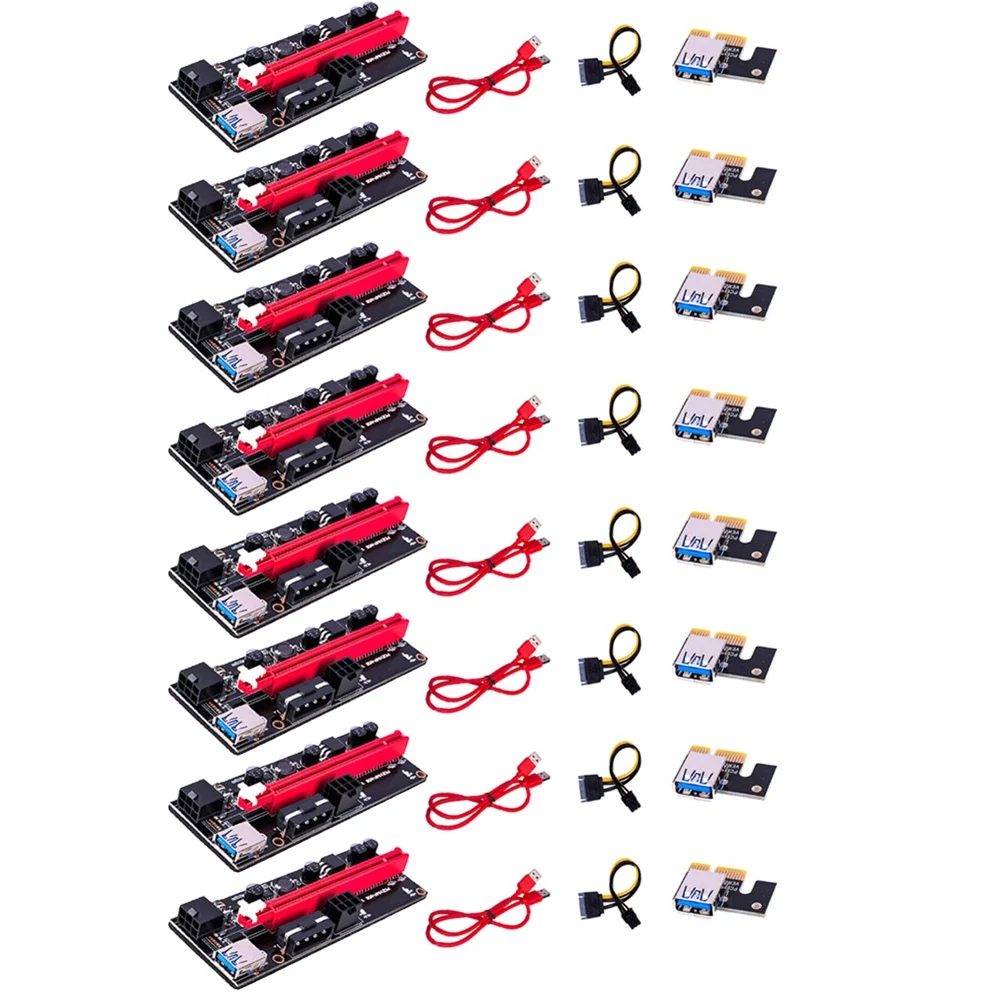 

8 шт., адаптер Ver009S USB 3,0 Pci-E, 1X 4X 8X 16X