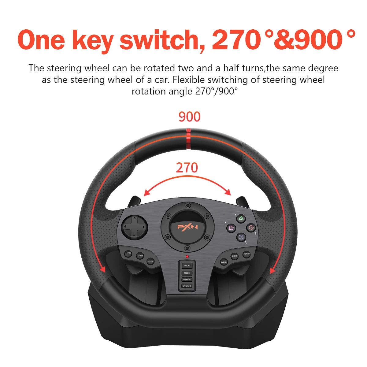 PXN V900 6 IN 1 Gaming Steering Wheel Volante Racing Wheel For PS4,PS3, Xbox one/ Xbox Series S&X, Nintendo Switch,Windows PC