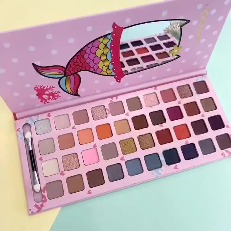 

IGOODCO Fishtail Cat Pattern 40 Colors Pearlescent Matte Multicolor Eyeshadow Palette Makeup