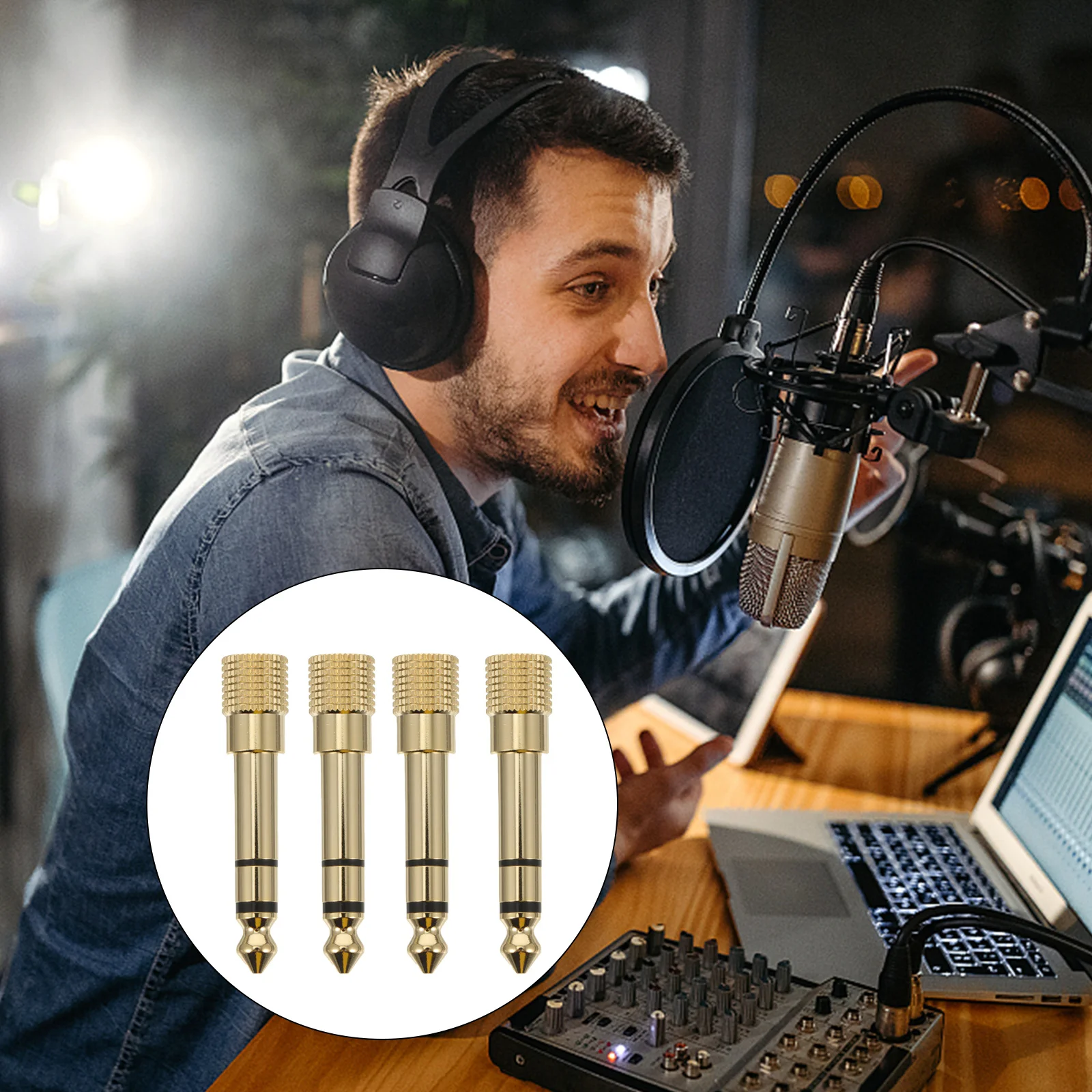 

High Frequency Adapter Gold Plated 35mm 63mm Copper Headset Audio Earphone Headphone Jack Plug Adaptor