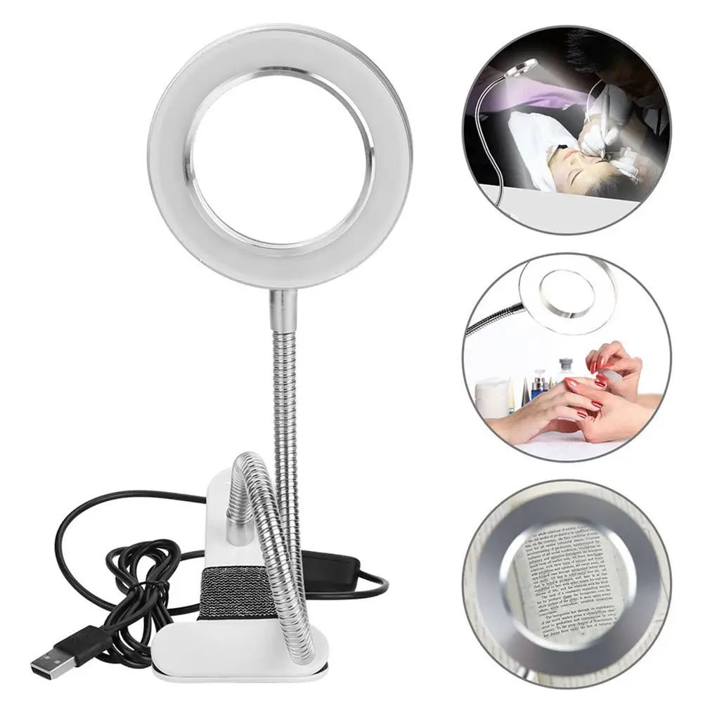 

LED Eye Protection Reading Lamp 8X Magnifier Lamp with Clip Rotatable Light