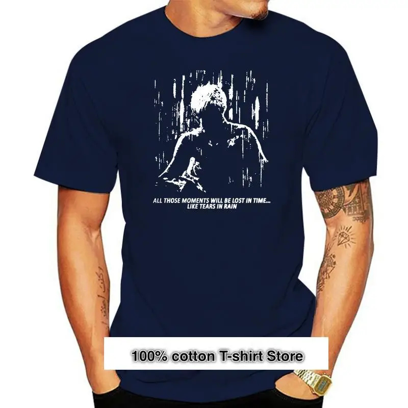 

Camiseta negra de манга corta para hombre, camisa с принтом лезвия Runner Tears In Rain, talla S a 5Xl, 033275