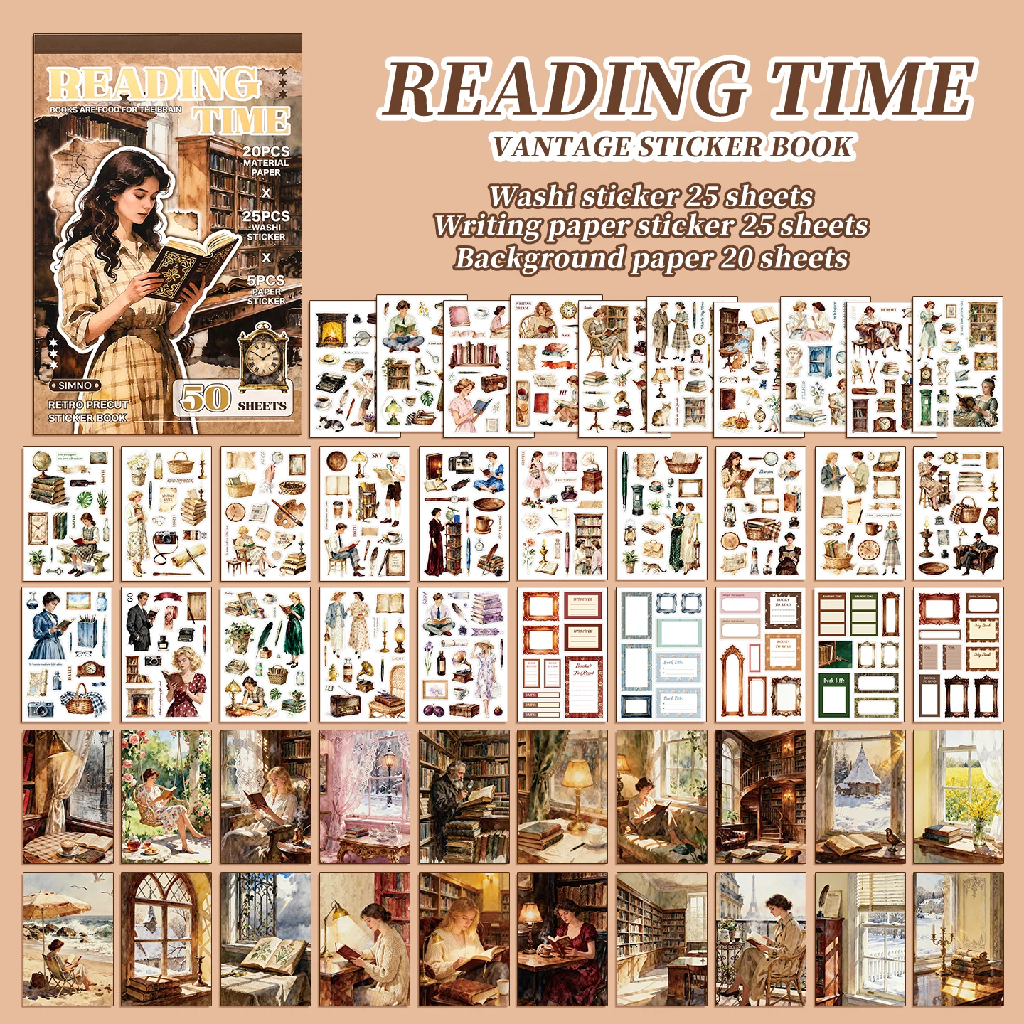 

Набор ретро наклеек для декорирования