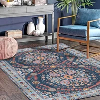 persian style living room carpet and rug geometric flower print tapete bedroom bedside children play game washable floor mat
