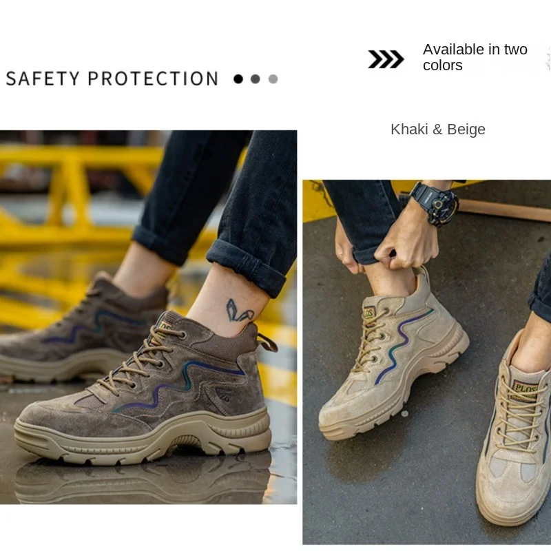 Spring Mountaineering Shoes Steel Toe Cap Anti Impact Anti Puncture Safety Protective Shoes Wear-resistant Work Shoes Botas 2023