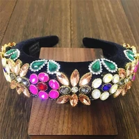 ins fashion new gem baroque headbands for women girl rhinestone diamond luxury hair accessori geometric flower crystal hairbands
