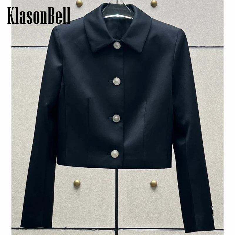 

9,14 KlasonBell модная однобортная черная короткая куртка для женщин