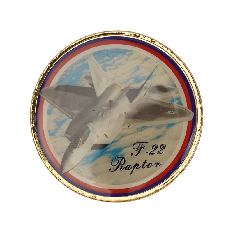 

United States Air Force F-22 Raptor Fighting Aircraft Souvenir Challenge Coin Military Fans Gold Plated Commemorative Coin