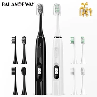 sonic smart electric toothbrush balanceway 15 modes adult timer usb type c rechargeable ipx7 cleaning lcd electric toothbrush
