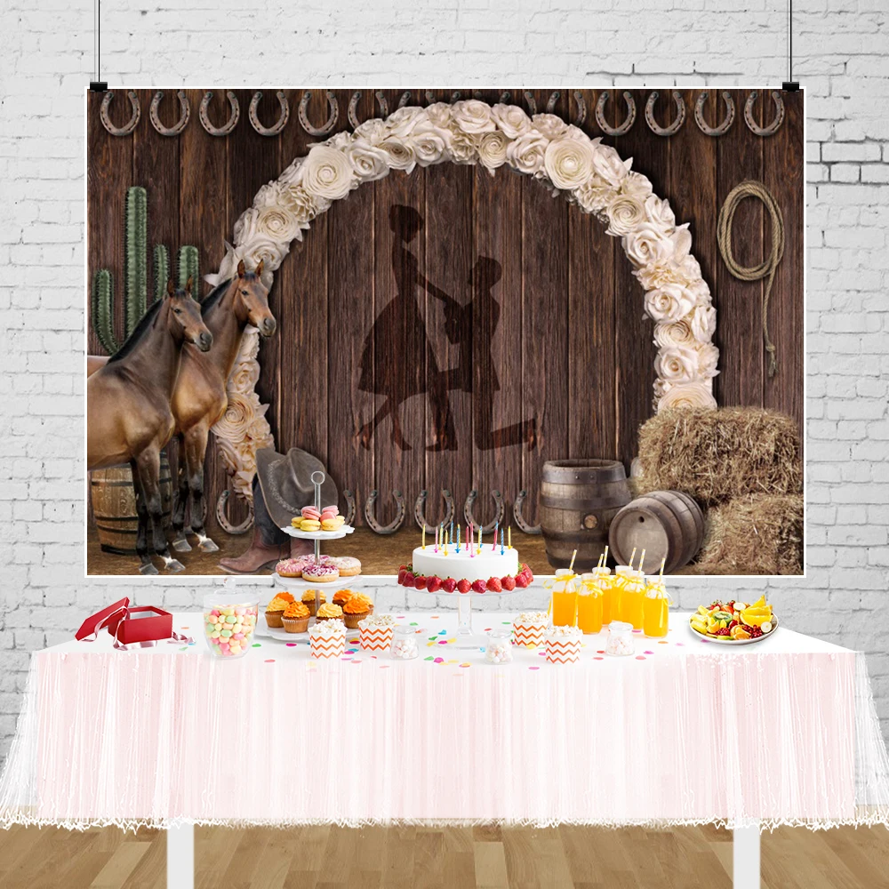

Retro Western Cowboy Wedding Scene Haystack Party Decoration Photography Flowers And Plants Backdrop Photo Studio Photophone