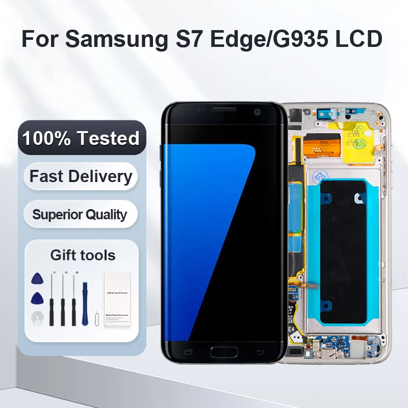 

1Pcs 5.5 Inch OLED G935 Display For Samsung Galaxy S7 Edge Lcd Touch Screen Digitizer G935F Assembly Free Shipping With Tools