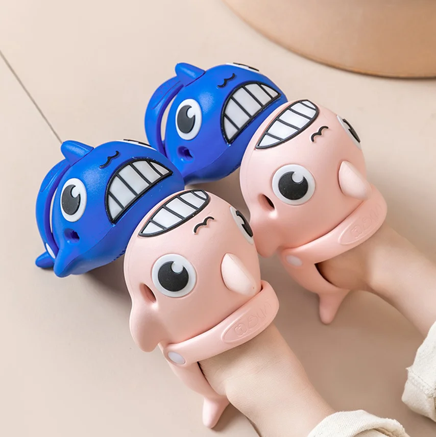 

Summer Children's Shark Sandals Solid Color Soft Sandals Cute Cartoon Sandals Non-Slip Breathable Home Beach Sandals Slippers