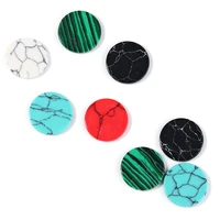30pcs natural stone turquoise beads round flatback cabochon for jewelry making ring earring necklace diy accessories