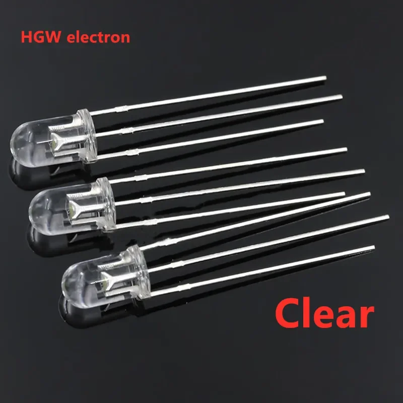 100 шт. 5 мм круглая головка светодиодный 3-PIN двухцветный DIP СВЕТОДИОДНЫЙ красная