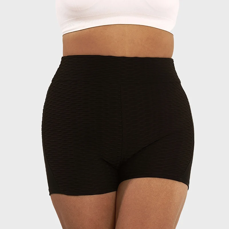 LUOYIYANG Plus Size Women's Honeycomb Knit Shorts Push Up Gym Booty Lifting Sports Fitness Woman 2023 Black Yoga Clothing L-4XL