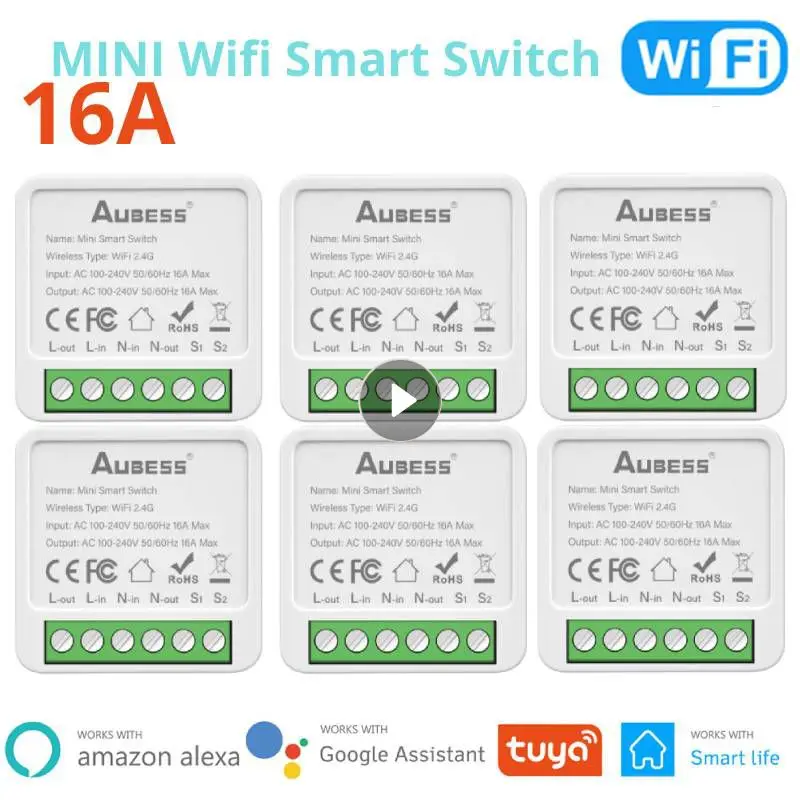 Умный мини-выключатель с поддержкой Wi-Fi 16 А таймер двойного управления