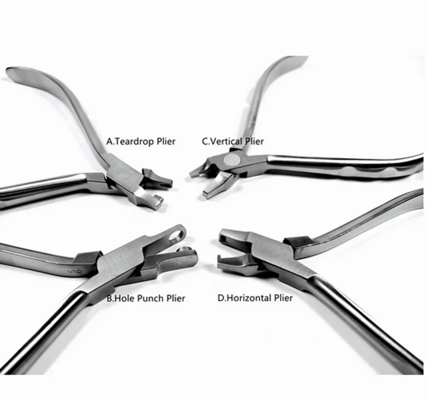 

Dental Orthodontic Aligner Pliers Thermal Forming Invisable Brace Vertical /Horizontal Level/Tear Drop/Hole Punch 1Set/4pcs