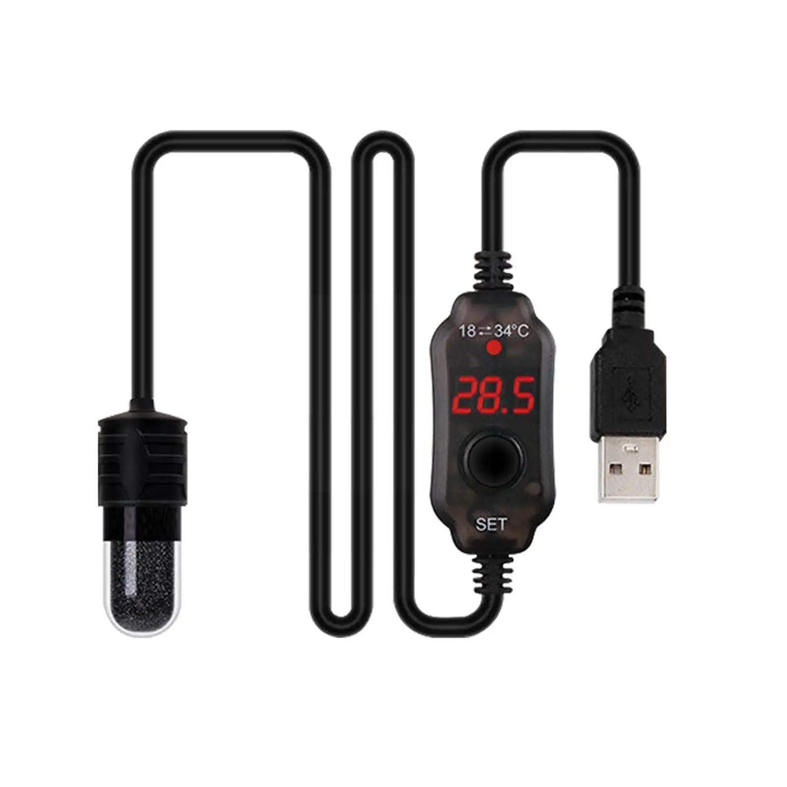 

5V Mini Fish Tank Heating Rod Nickel Chrome Wire Aquarium Thermostat Submersible Heater USB Heating Rod I5R3