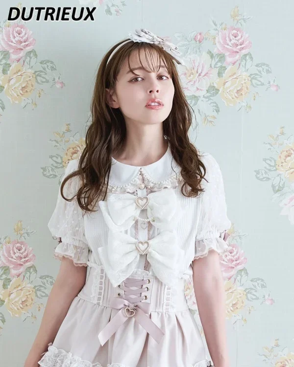 Летняя популярная Милая рубашка в японском стиле для девушек милая с кукольным