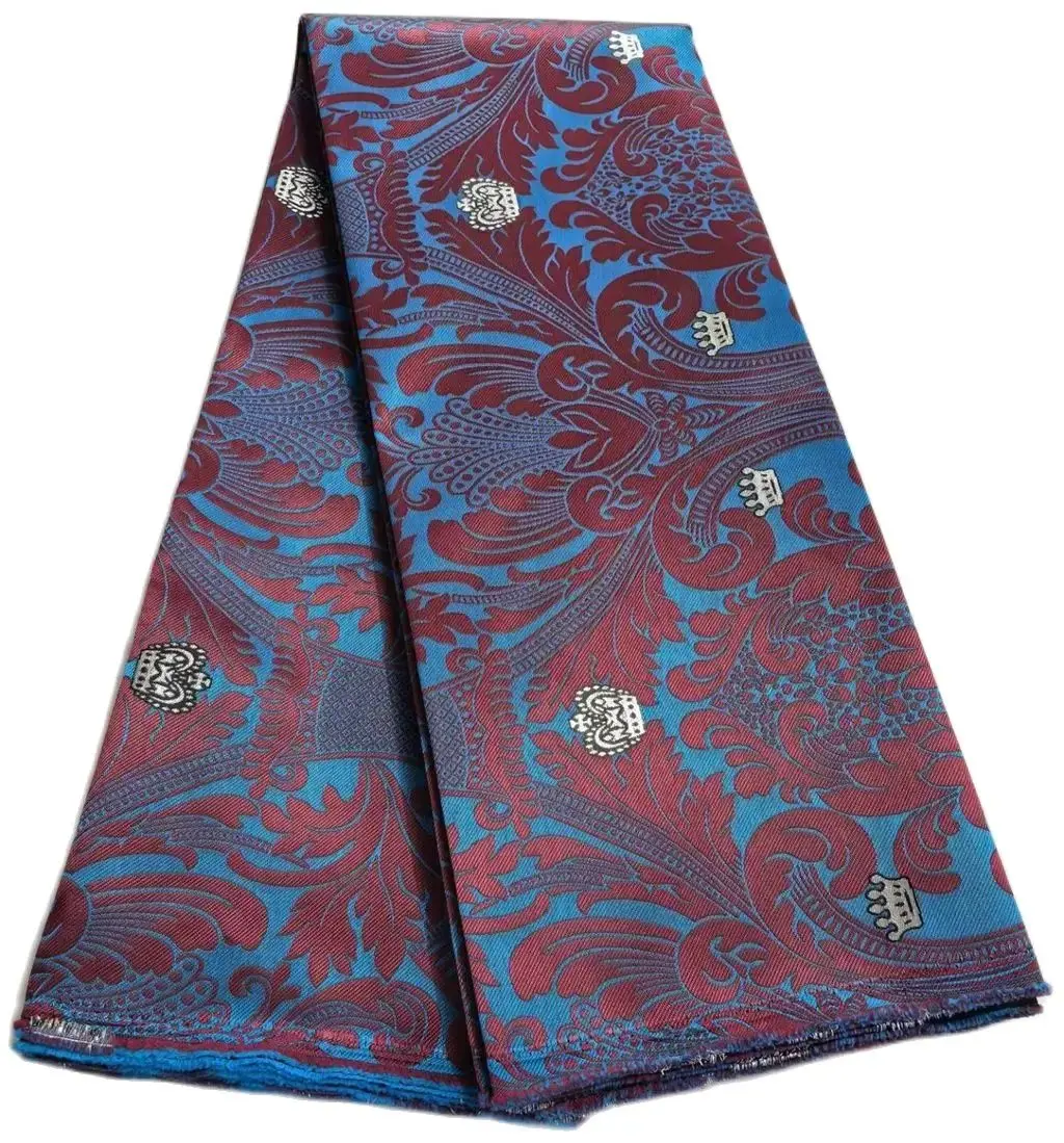 5 ярдов дамасская кружевная ткань нигерийская парча материалы Aso Oke оригинальная