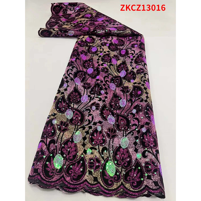 Удобная африканская сетчатая кружевная ткань с блестками 5 ярдов большая акция