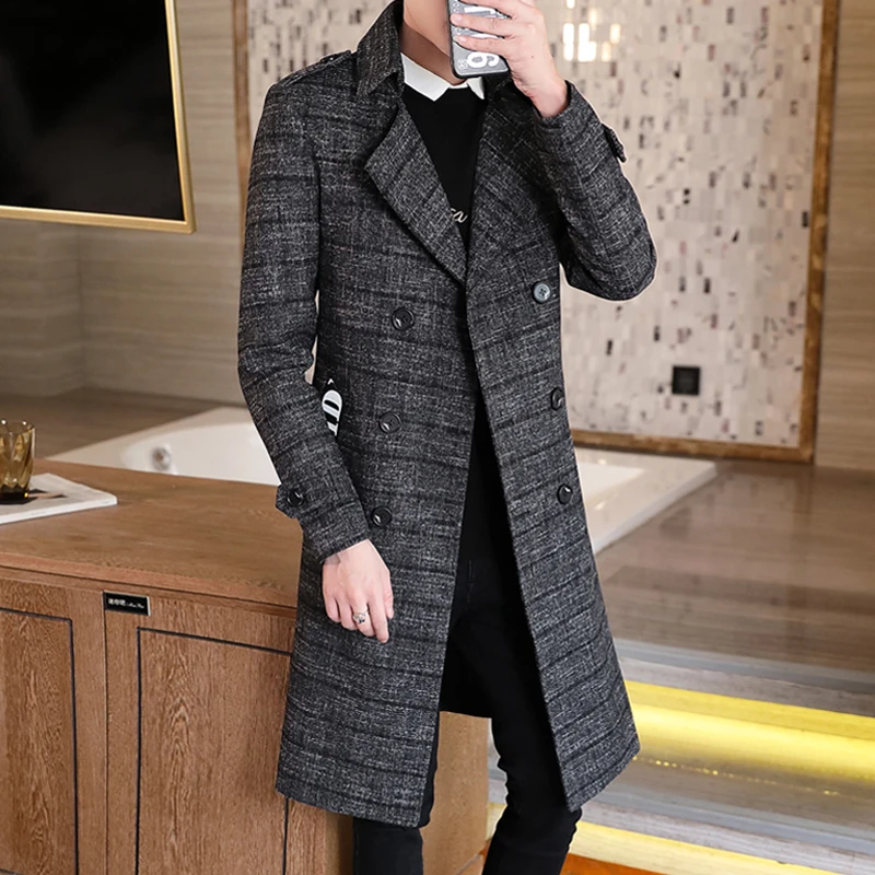 

High Quality Blazer Men's British Style Advanced Simple Elegant Fashion Business Party Gentleman's Suit Jacket Woollen Coat