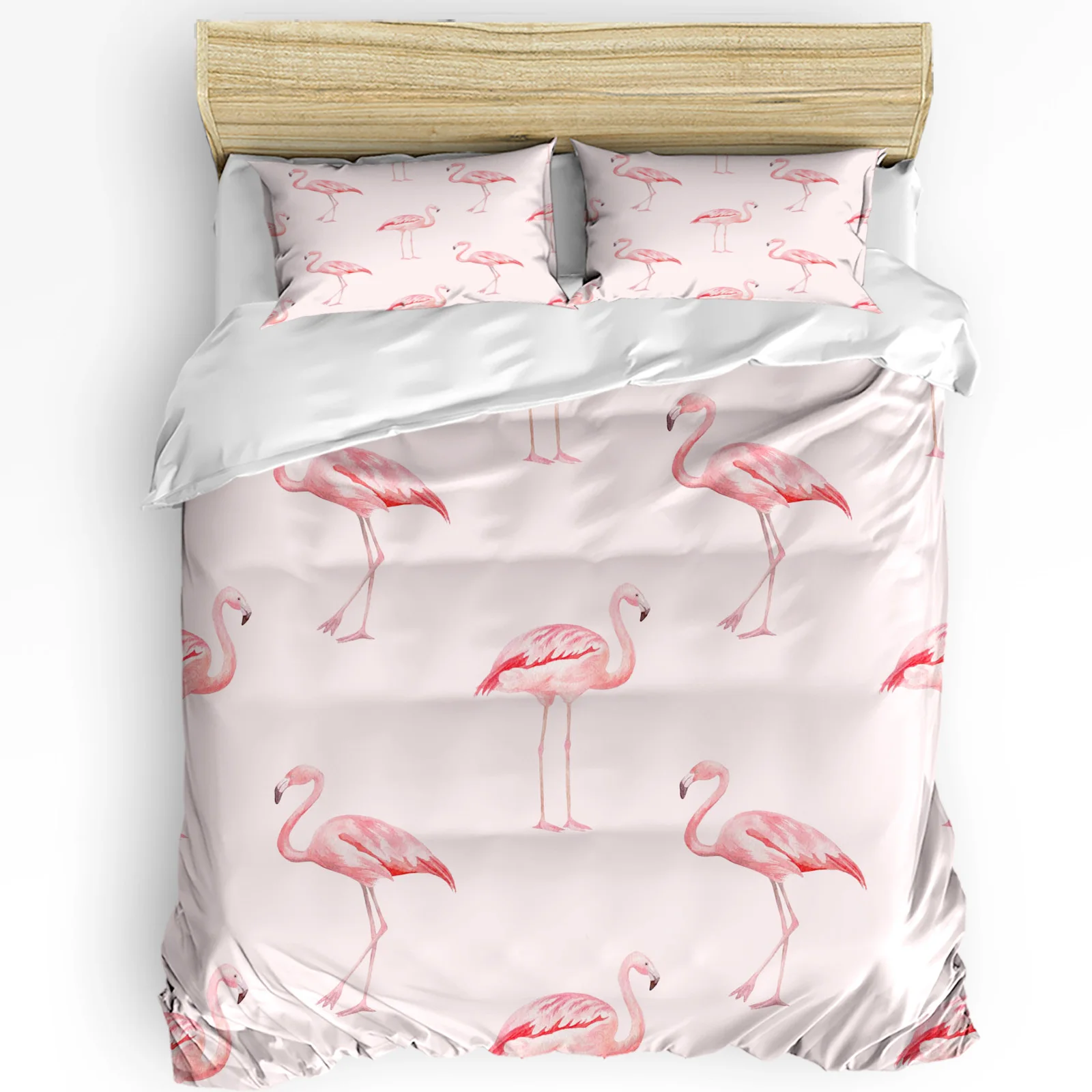 

Pink Flamingo Printed Comfort Duvet Cover Pillow Case Home Textile Quilt Cover Boy Kid Teen Girl Luxury 3pcs Bedding Set