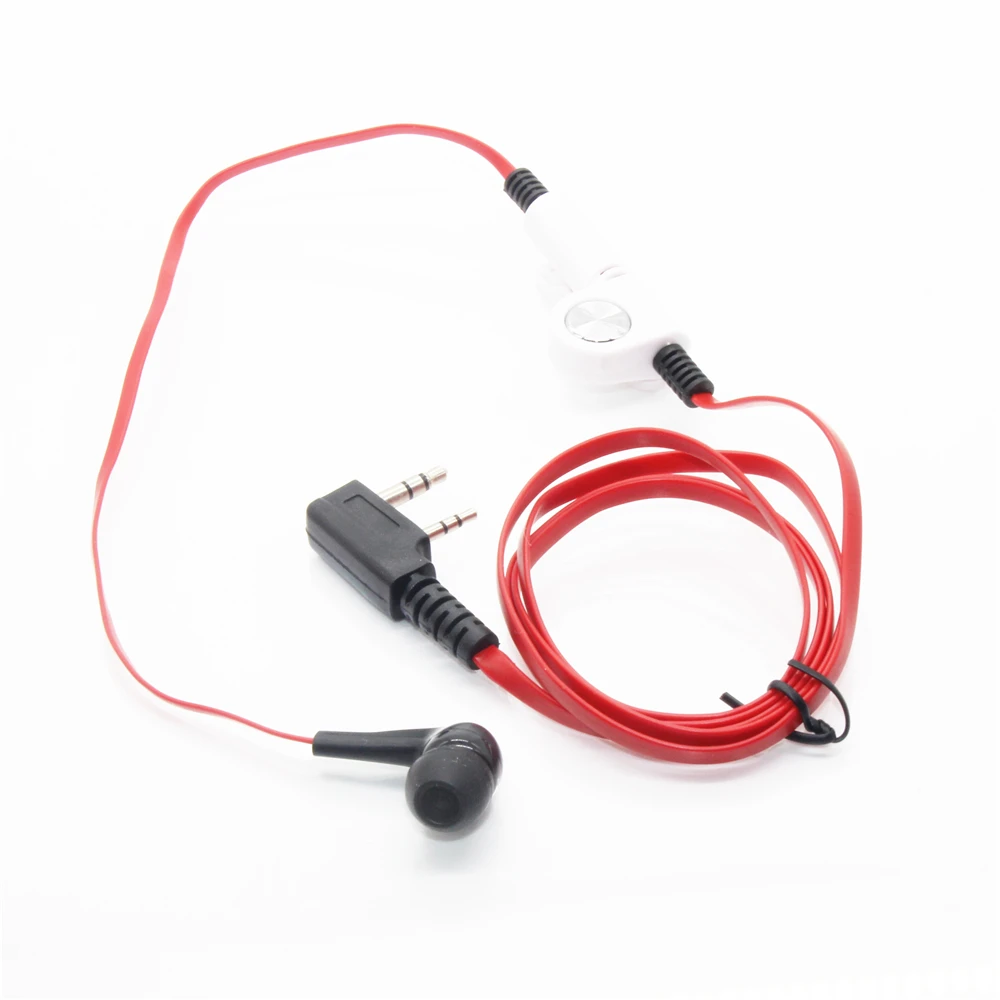2 Pin Noodle Style Earbud Headphone K Plug Earpiece Headset For Baofeng Uv5R Bf-888S Uv5R Radio Red white