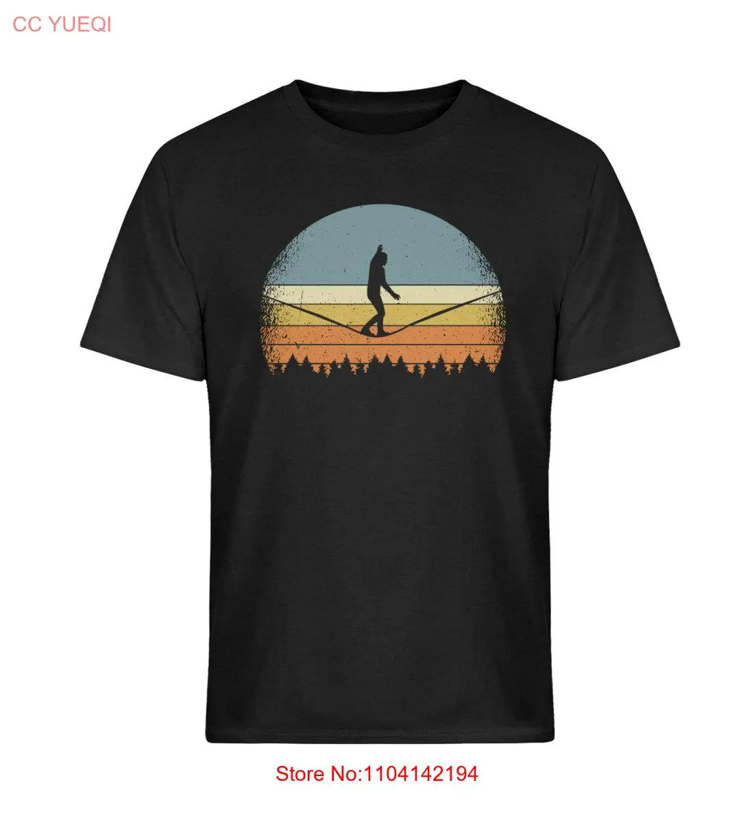 Slackline Vintage Slacklining Slackliner T Shirt long or short sleeves
