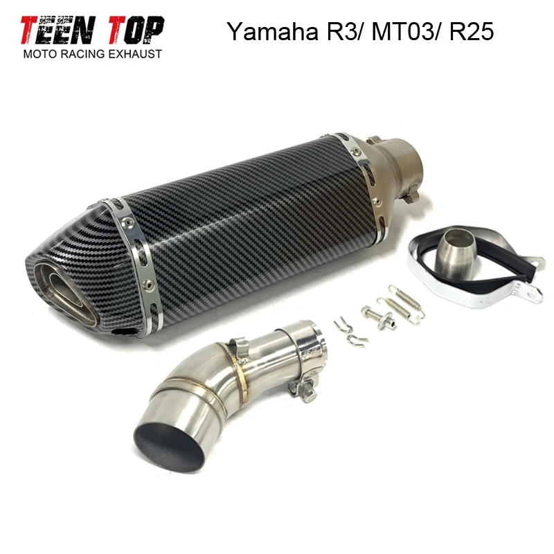 Выхлопная система из нержавеющей стали для Yamaha R3 MT03 R25 выхлопная мотоцикла с