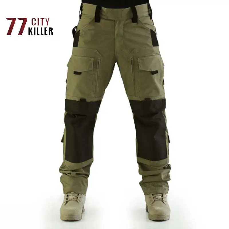 Men's Military Tactical Pants Casual Loose Multi Pocket Cargo Pants Men Hiking Mountaineering Jogging Sports Pants Thin Section