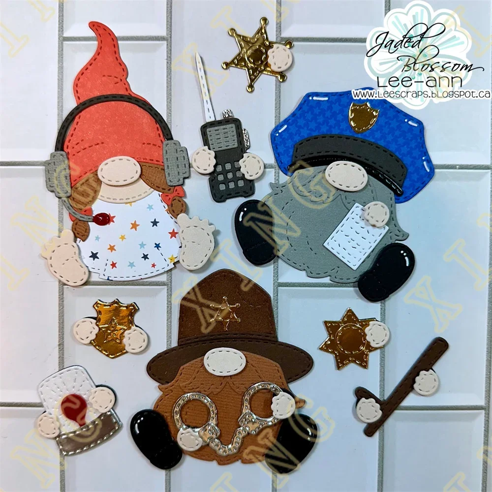 Новое поступление металлические штампы и Gnome Police Add Ons Gnomeland Security для скрапбукинга